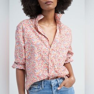 Frank & Eileen • Silvio Woven Button-up Shirt - yellow, red, navy floral